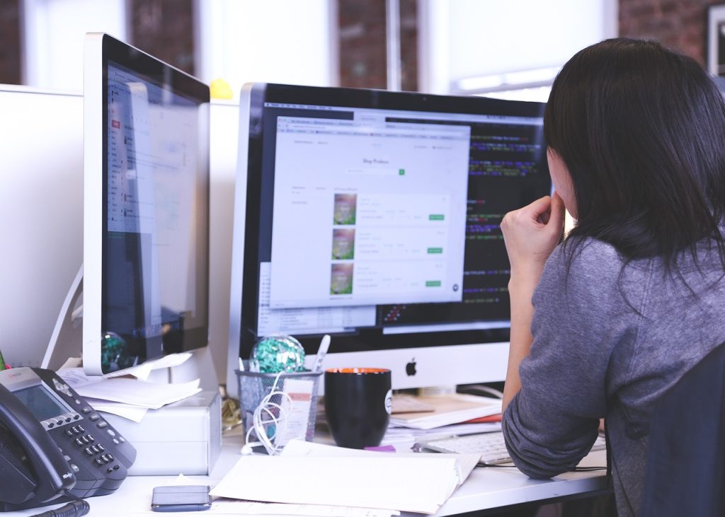 Professionals collaborating in an office